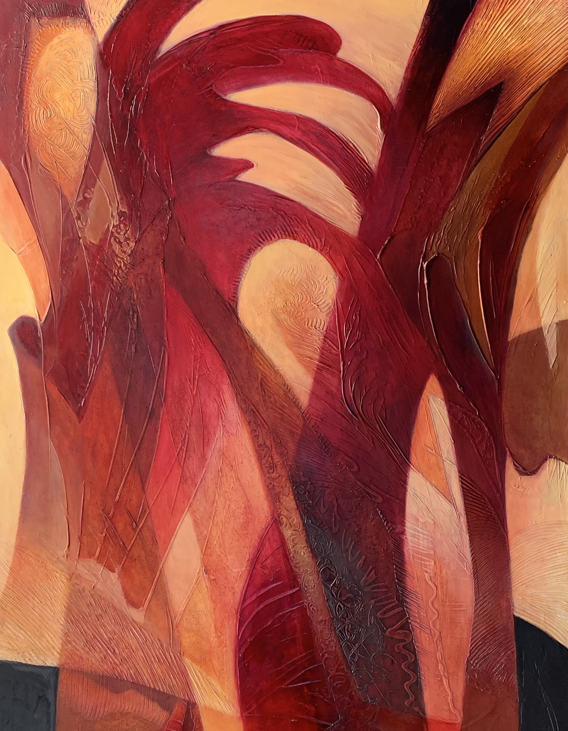 composition in crimson by Ulla Meyer | ArtworkNetwork.com