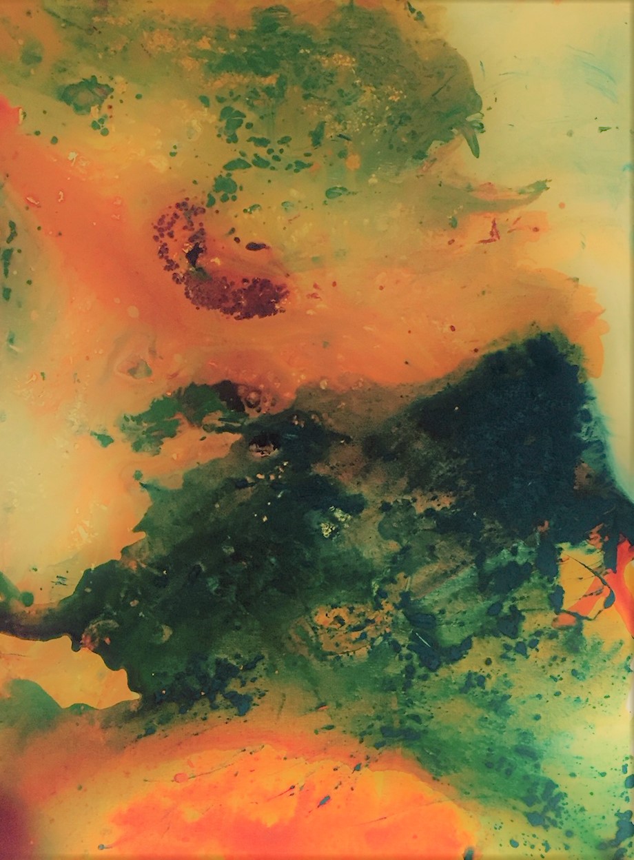 Abstract in Green and Orange by Patrick Irish | ArtworkNetwork.com