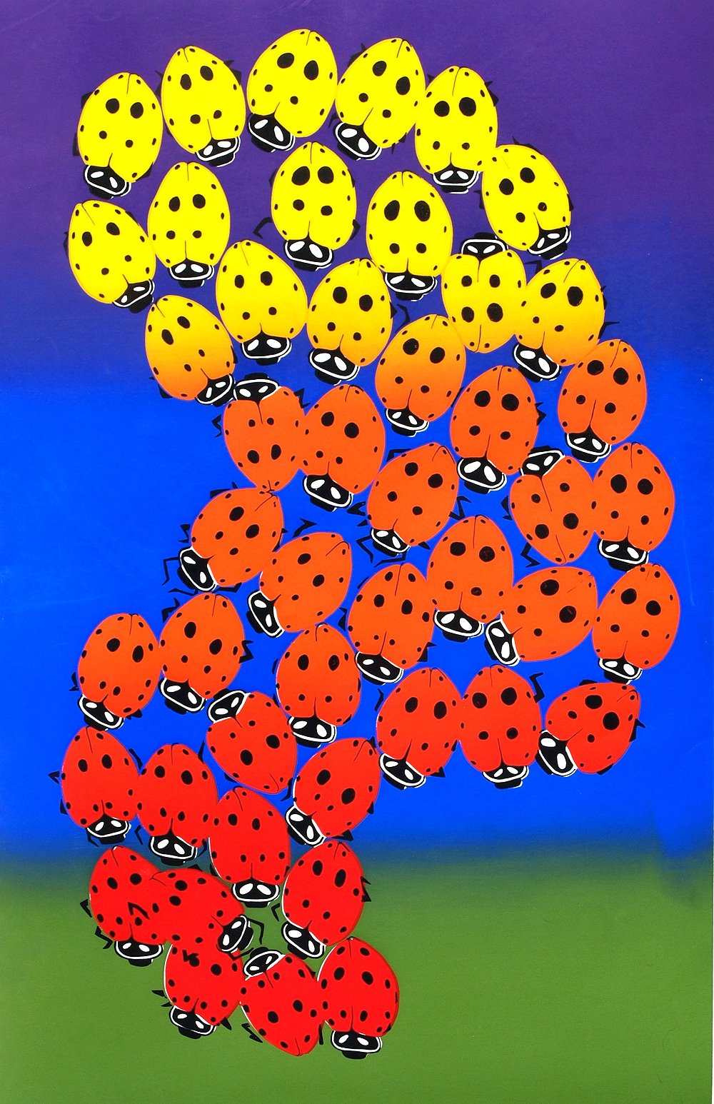 Ladybugs Serigraph A-P by Irene Watts | ArtworkNetwork.com